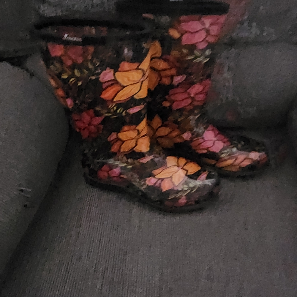 Sloggers Black Floral Garden Boots